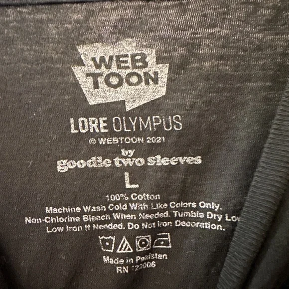 Lore Olympus Graphic Black T-Shirt size large - Picture 4 of 4